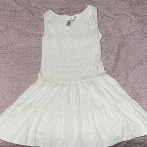 Max Studio White Textured Midi Dress